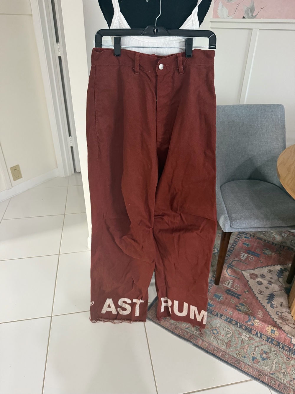 Astrum Logo Mens Denim Jeans Rust Color Button Fly size 30x33 Luxury Streetwear